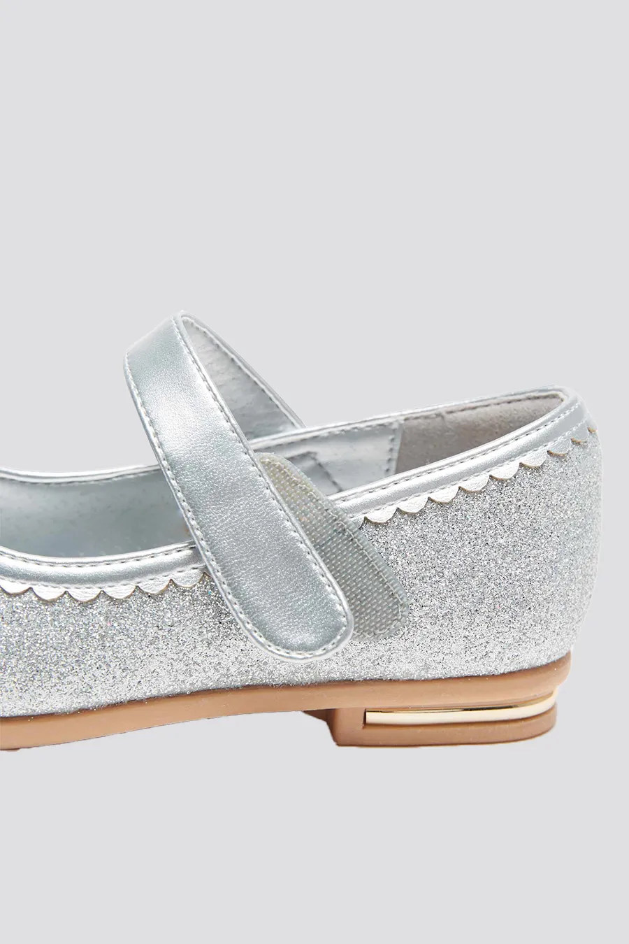 Girls Crown Glitter Low Heel Mary Jane Dress Shoes