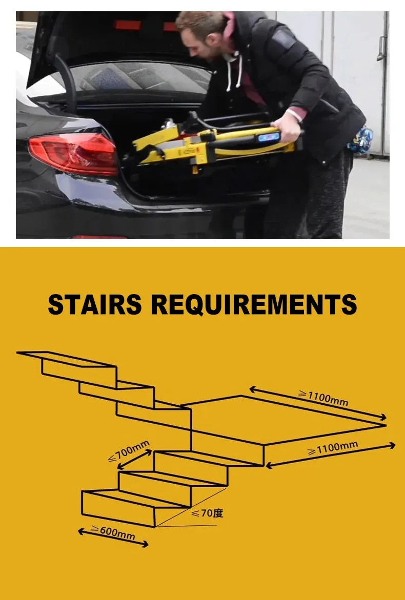 High-Capacity Electric Climbing Wheelchair - Portable Stair Climbing Solution for Elderly and Disabled