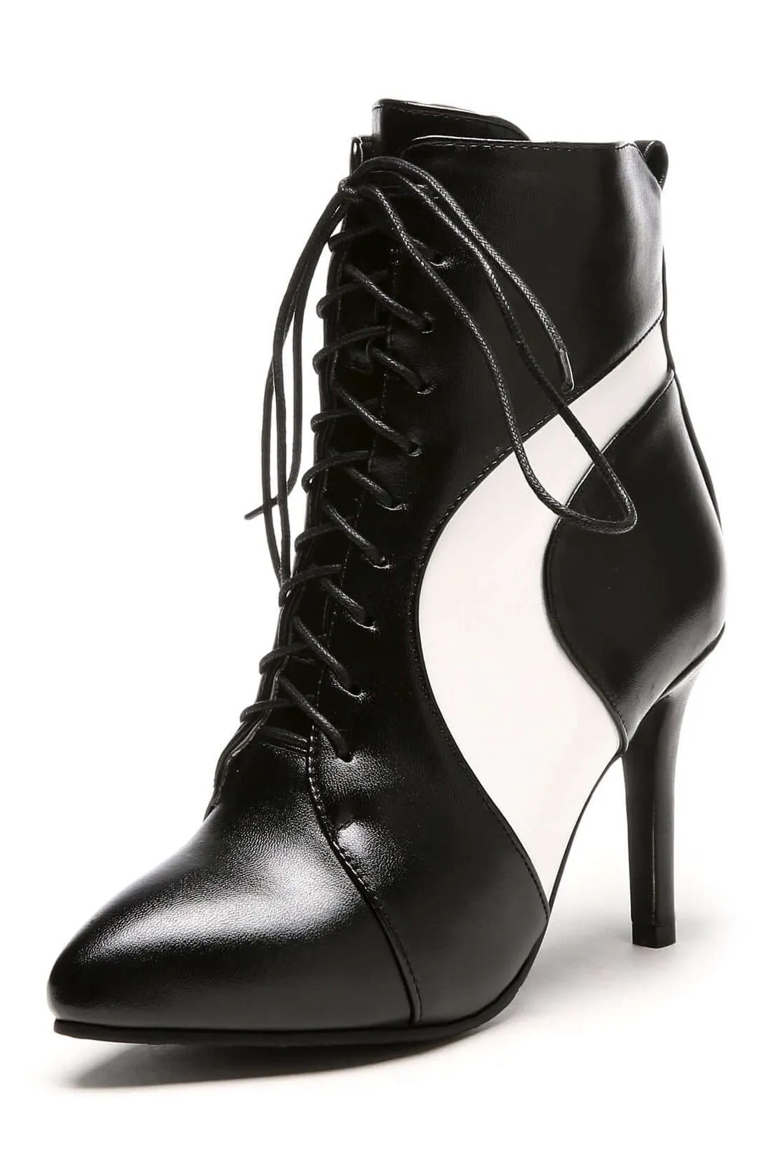 high-heeled lace-up boots