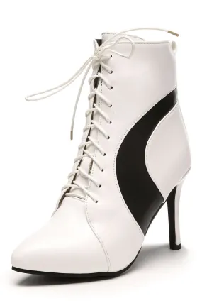 high-heeled lace-up boots