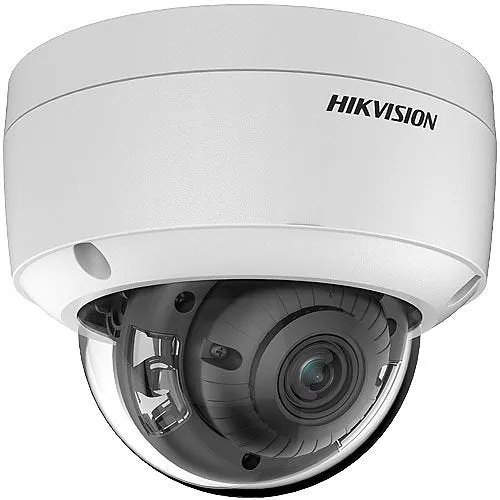 Hikvision DS-2CD2147G2-LSU Performance Series ColorVu 4MP Outdoor Dome IP Camera with Built-In Microphone, 2.8mm Fixed Lens, White