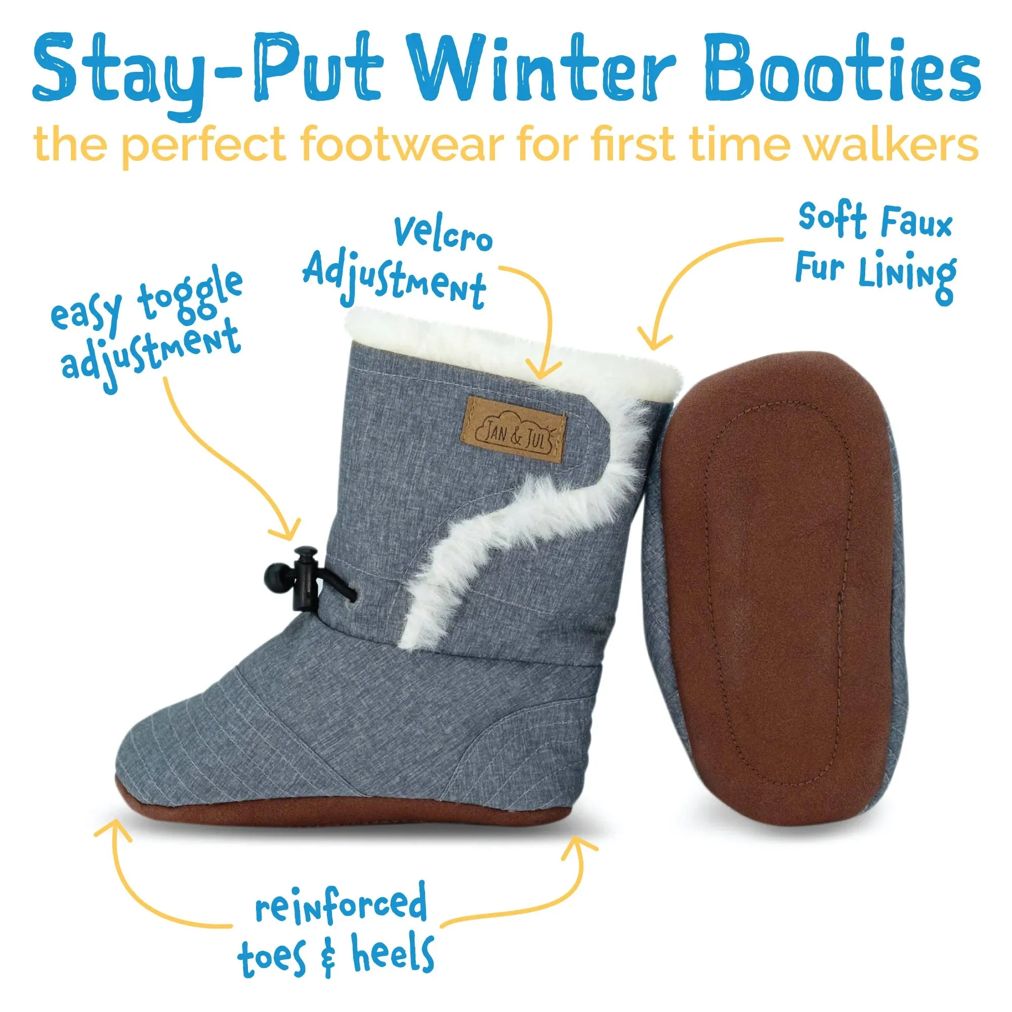 Jan & Jul Soft Brown Stay-Put Winter Booties