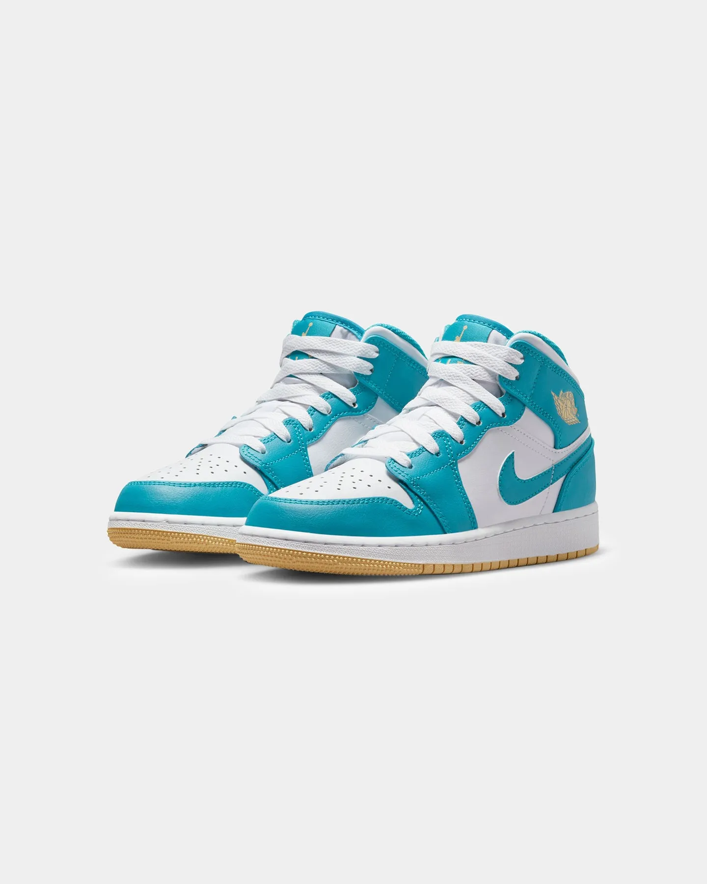 Jordan Kids' Air Jordan 1 Mid "Aquatone" Aquatone/Celestial Gold