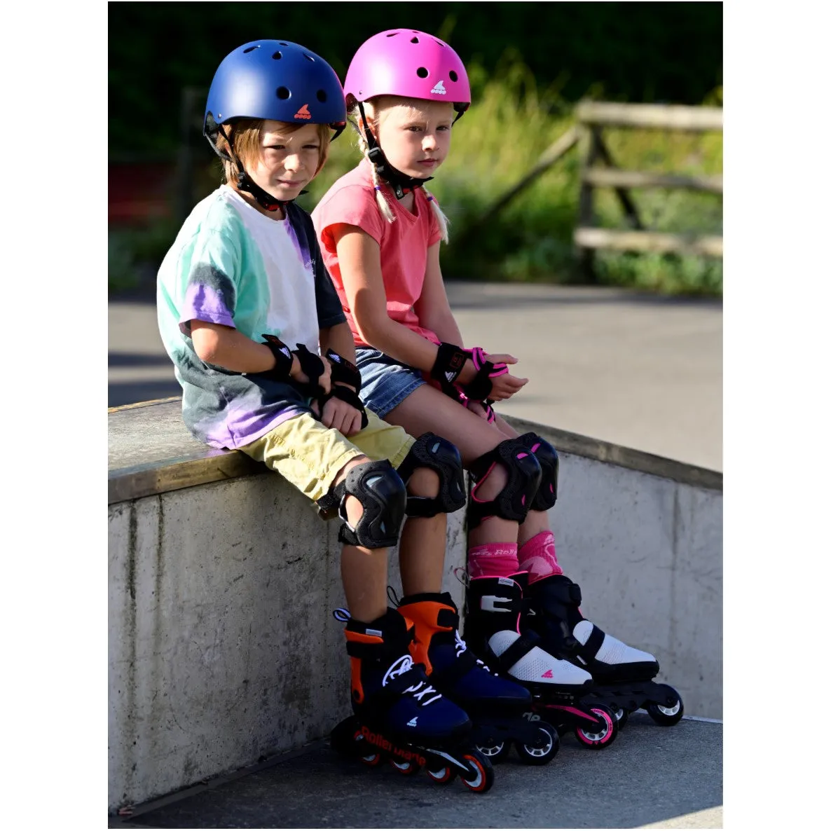 Kids Adjustable Rollerblade Microblade 3WD Blue/Lime Inline Skates