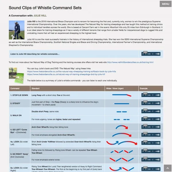 Logan Sheepdog Whistle Command Sounds Guide