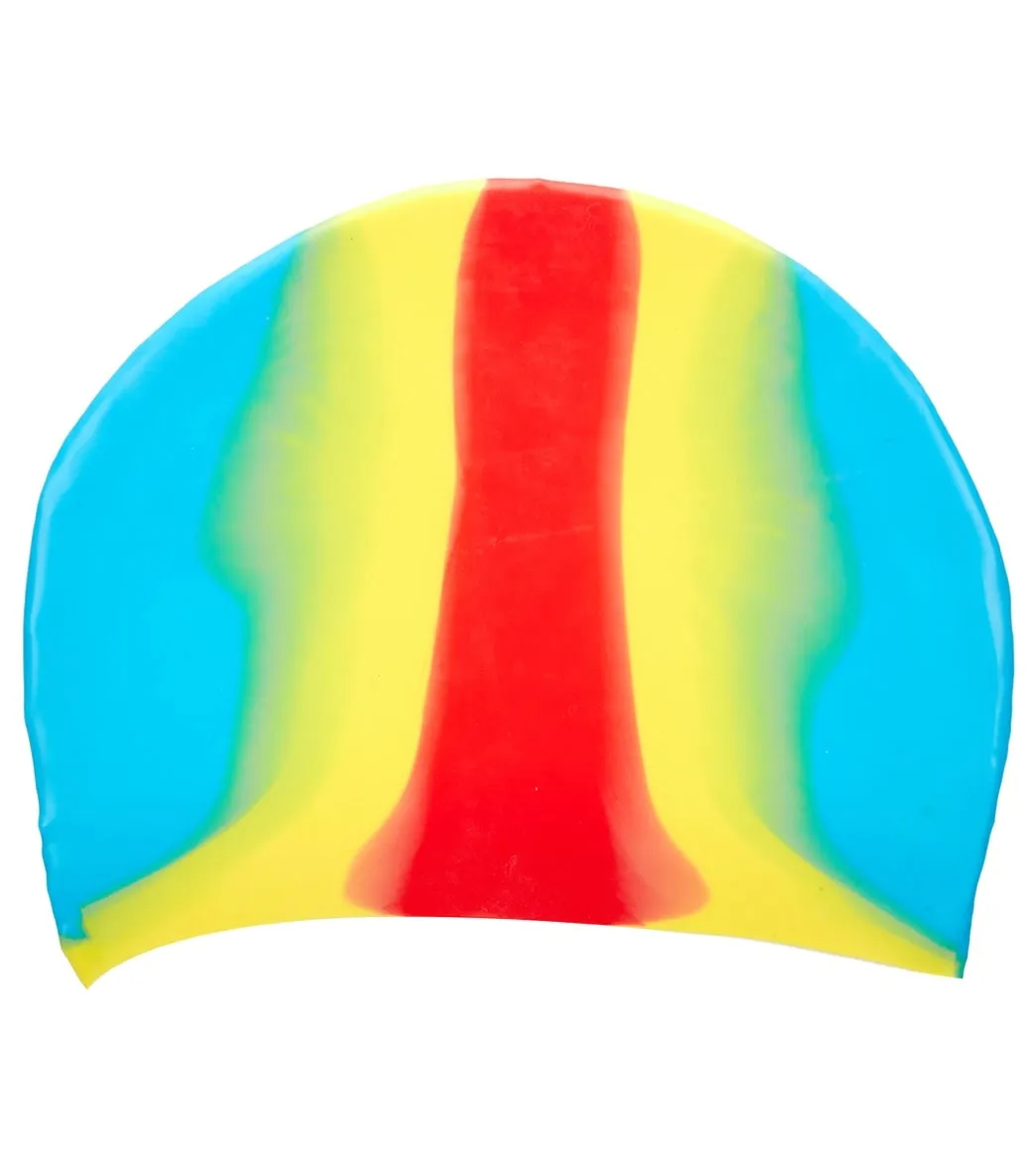 Long Hair Multi Color Silicone Swim Cap