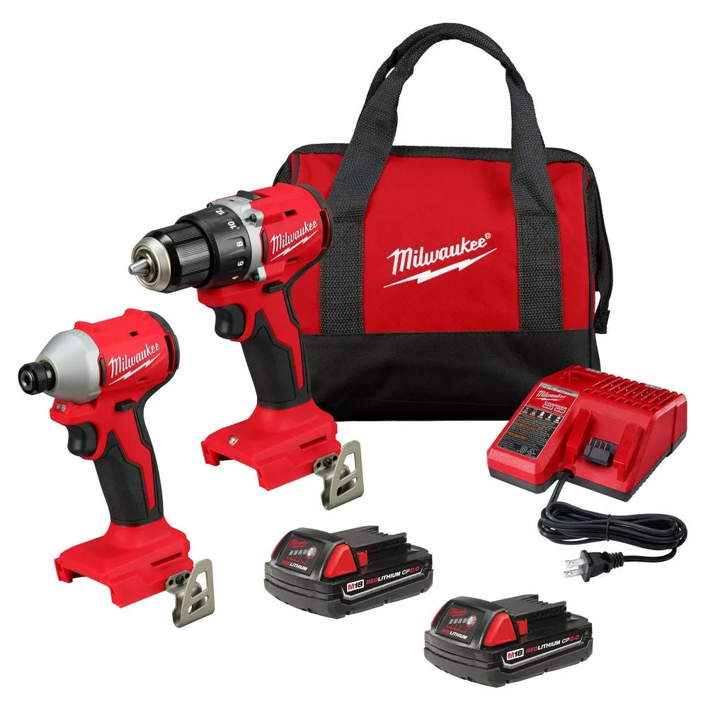 Milwaukee 3692-22CTGR M18 18V Compact Brushless 2-Tool Combo Kit w/ M18 Grinder