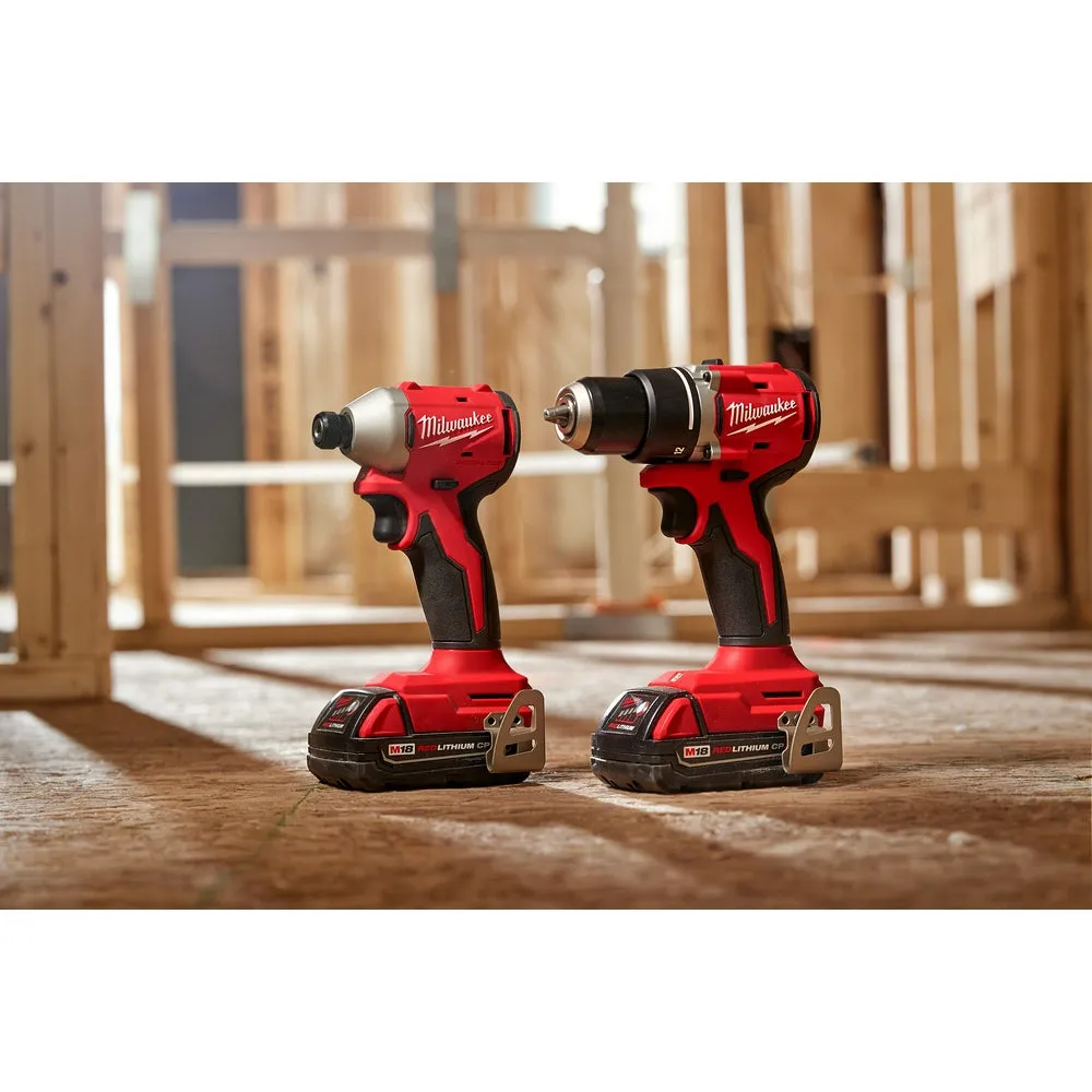 Milwaukee 3692-22CTGR M18 18V Compact Brushless 2-Tool Combo Kit w/ M18 Grinder