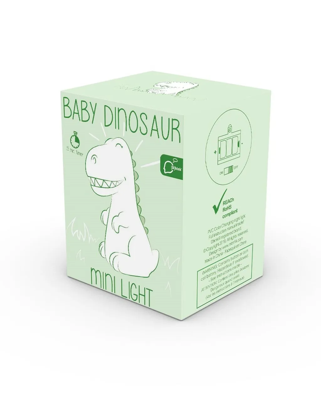 Mini Battery LED Night Light - Baby Dinosaur