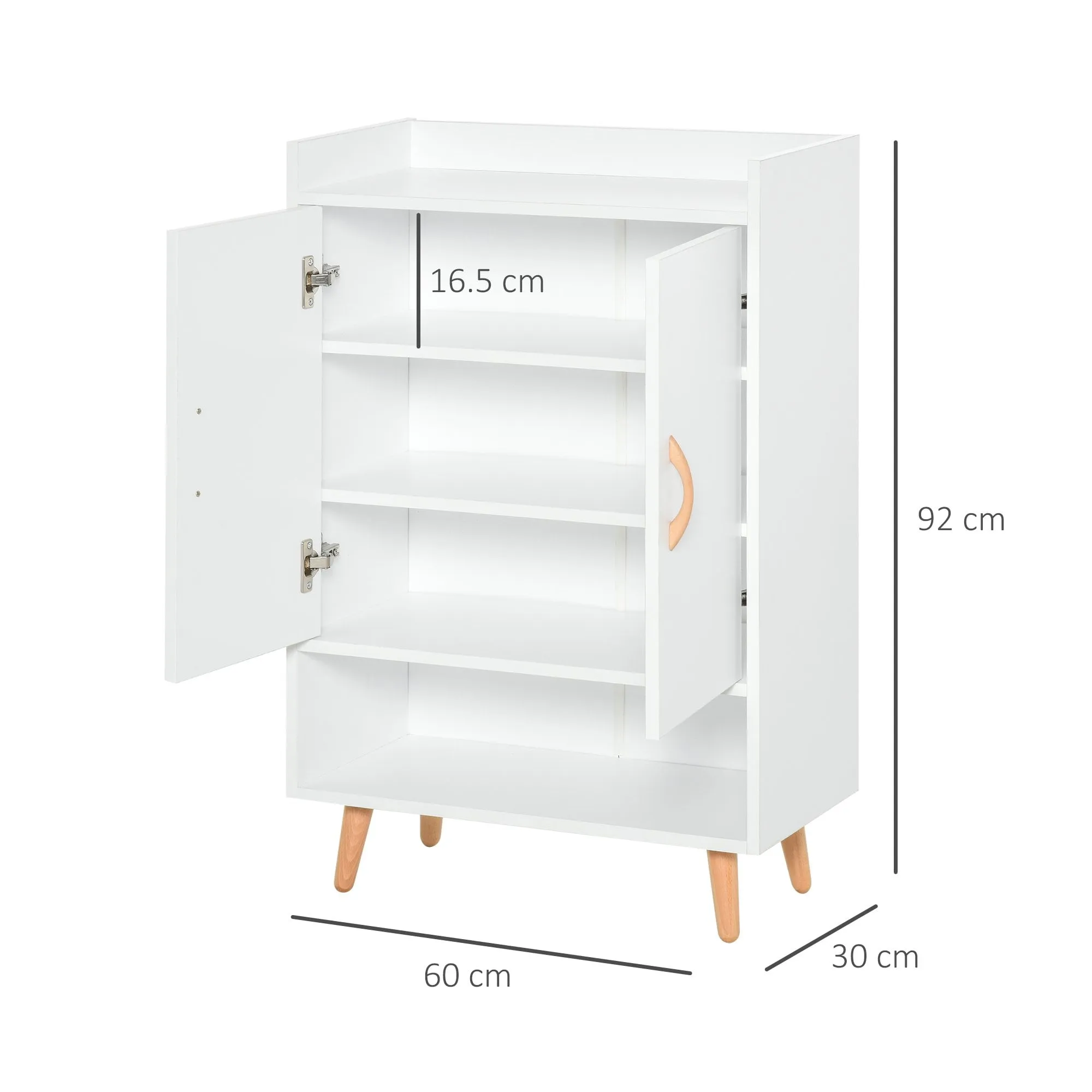 Modern Shoe Cabinet Storage Organizer with Doors and Shelves for Hallway & Entryway