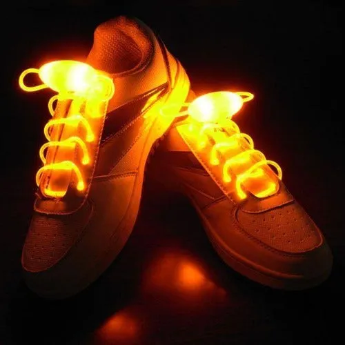 Orange LED Light Up Flashing Shoelaces