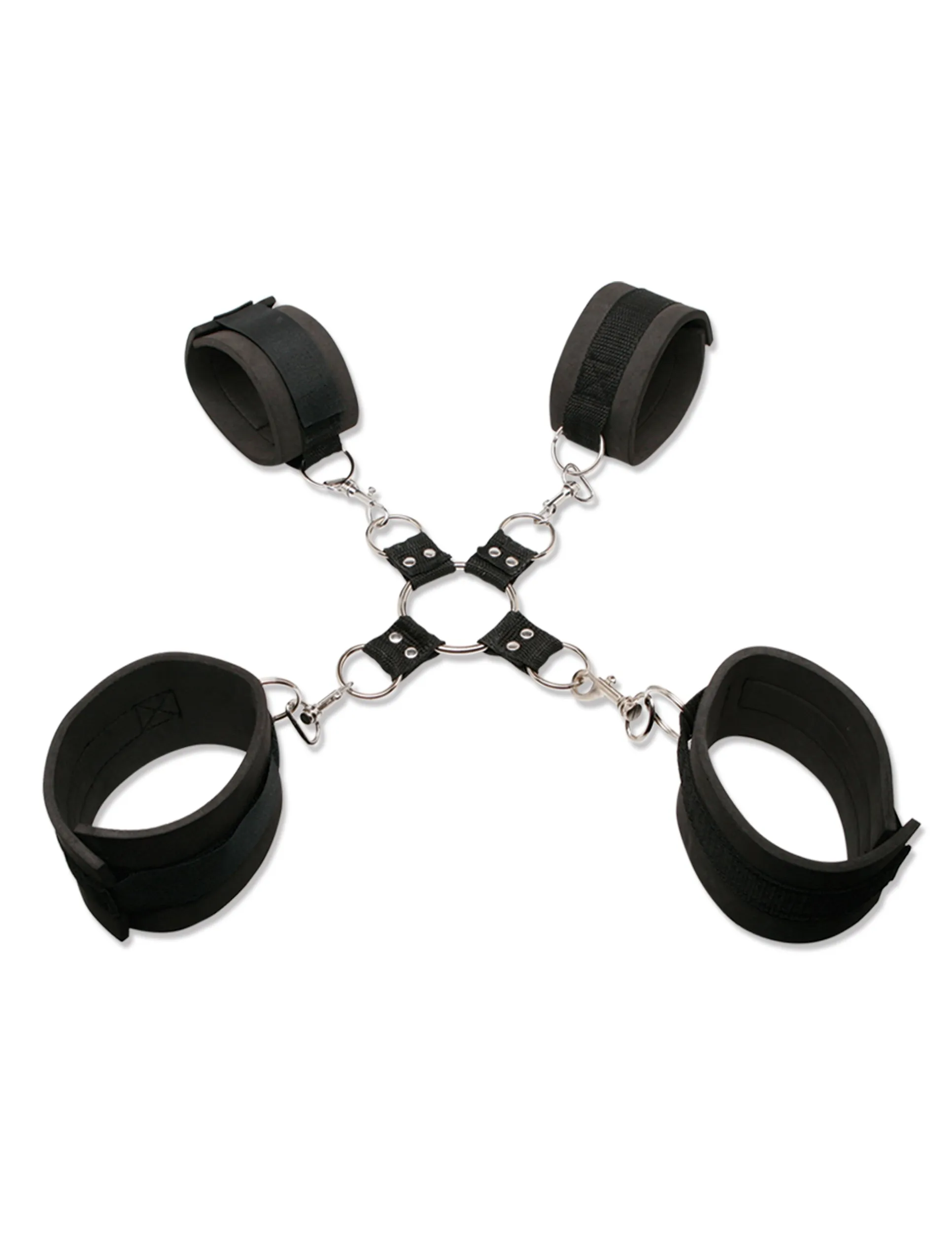 Pipedream Fetish Fantasy Series Extreme Hogtie Kit for Beginners Black Wrist Handcuffs and Ankle Cuffs