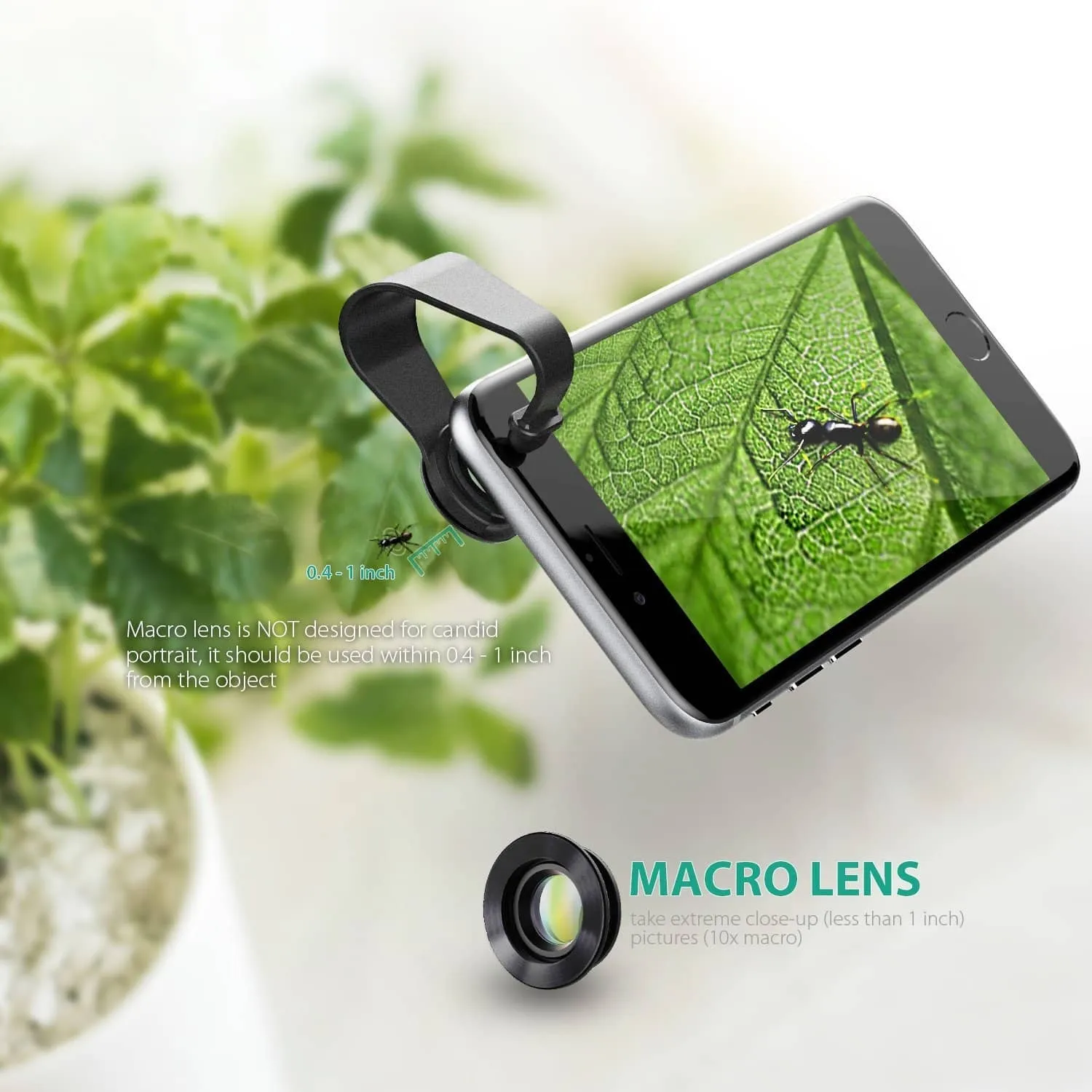 PL-A1 Optic Pro 180 FOV Fisheye   110 FOV Wide Angle   10X Macro Mini Clip-on Lens