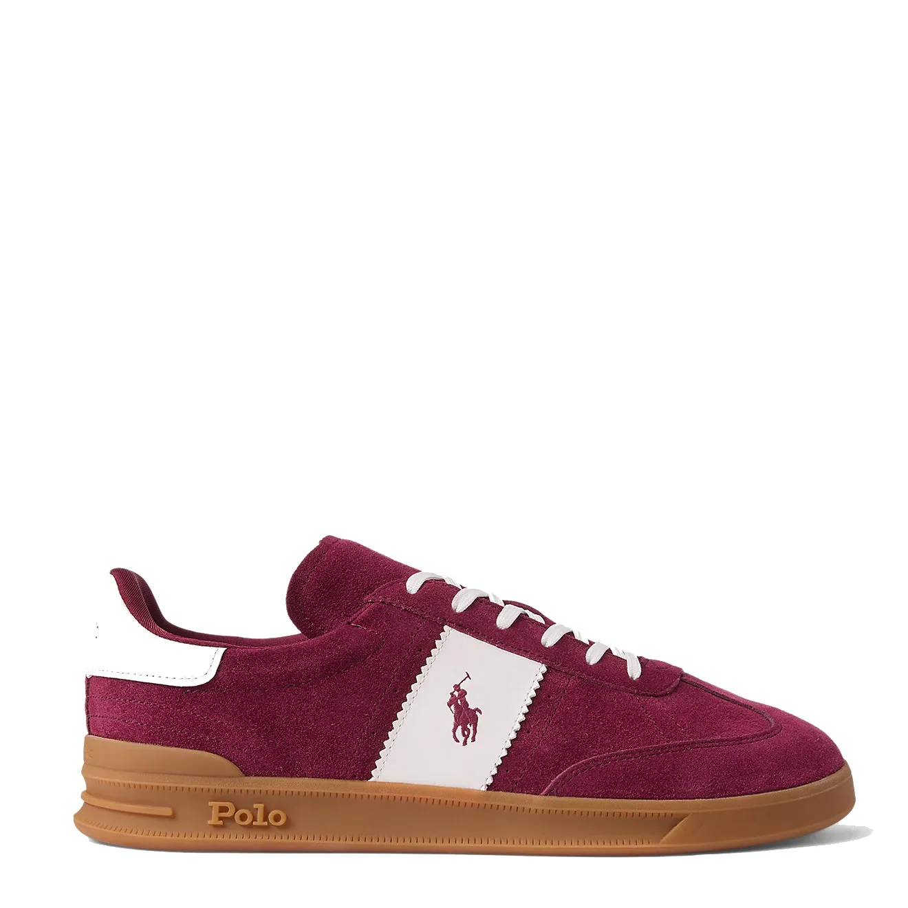 Polo Ralph Lauren Heritage Aera Suede Trainer Wine / Off White