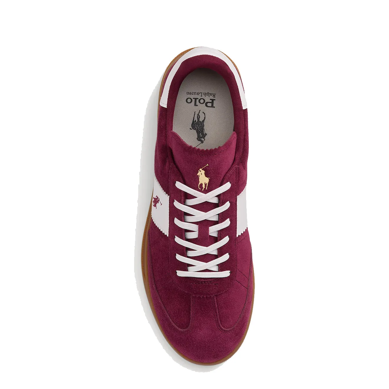 Polo Ralph Lauren Heritage Aera Suede Trainer Wine / Off White