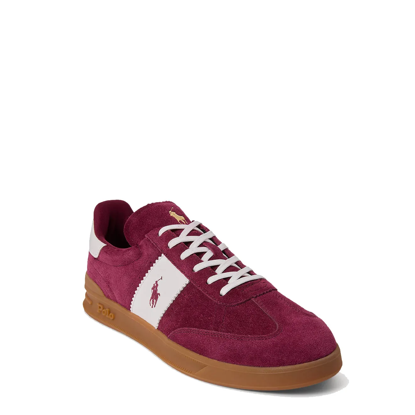 Polo Ralph Lauren Heritage Aera Suede Trainer Wine / Off White