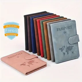 Premium Anti-Theft Travel Passport Wallet - RFID Shielded, Secure & Multifunctional - Durable PU Leather with Card Slots for Safe, Stylish Organization