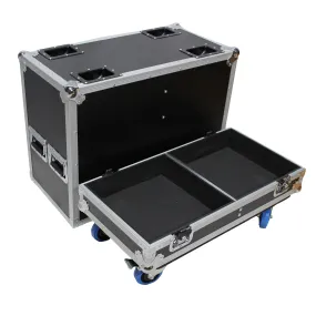 ProX X-RCF-ST15SMA Flight Case for Two RCF ST 15-SMA Stage Monitors W/4 Inch Casters