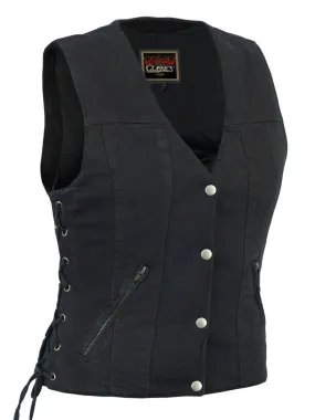 RC906BK Women's Single Back Panel Concealed Carry Denim Vest