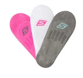 Skechers Womens Microfibre Liner Non Show Socks *3 Pack - Multi