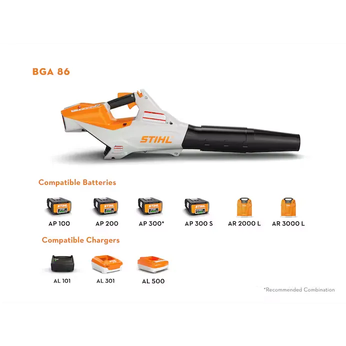 Stihl | BGA 86 Battery-Powered Blower | w/ AP 500 S battery & AL 300 charger (BGA86-AP500S-AL301-COMBO)