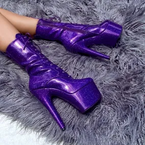 The Glitterati Boot - Purple Rain - 7 INCH