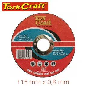 TORK CRAFT CUTTING DISC STEEL & SS 115 x 0.8 x 22.2 MM ABR115S-5