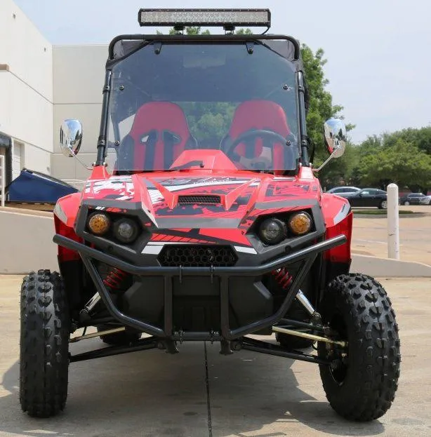 TrailMaster Challenger 200X UTV / Go kart Youth and Adult  adjustable Steering Wheel and Seat, Wind Shield, Light Bar