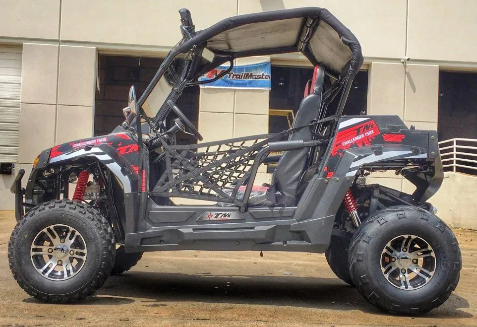 TrailMaster Challenger 200X UTV / Go kart Youth and Adult  adjustable Steering Wheel and Seat, Wind Shield, Light Bar