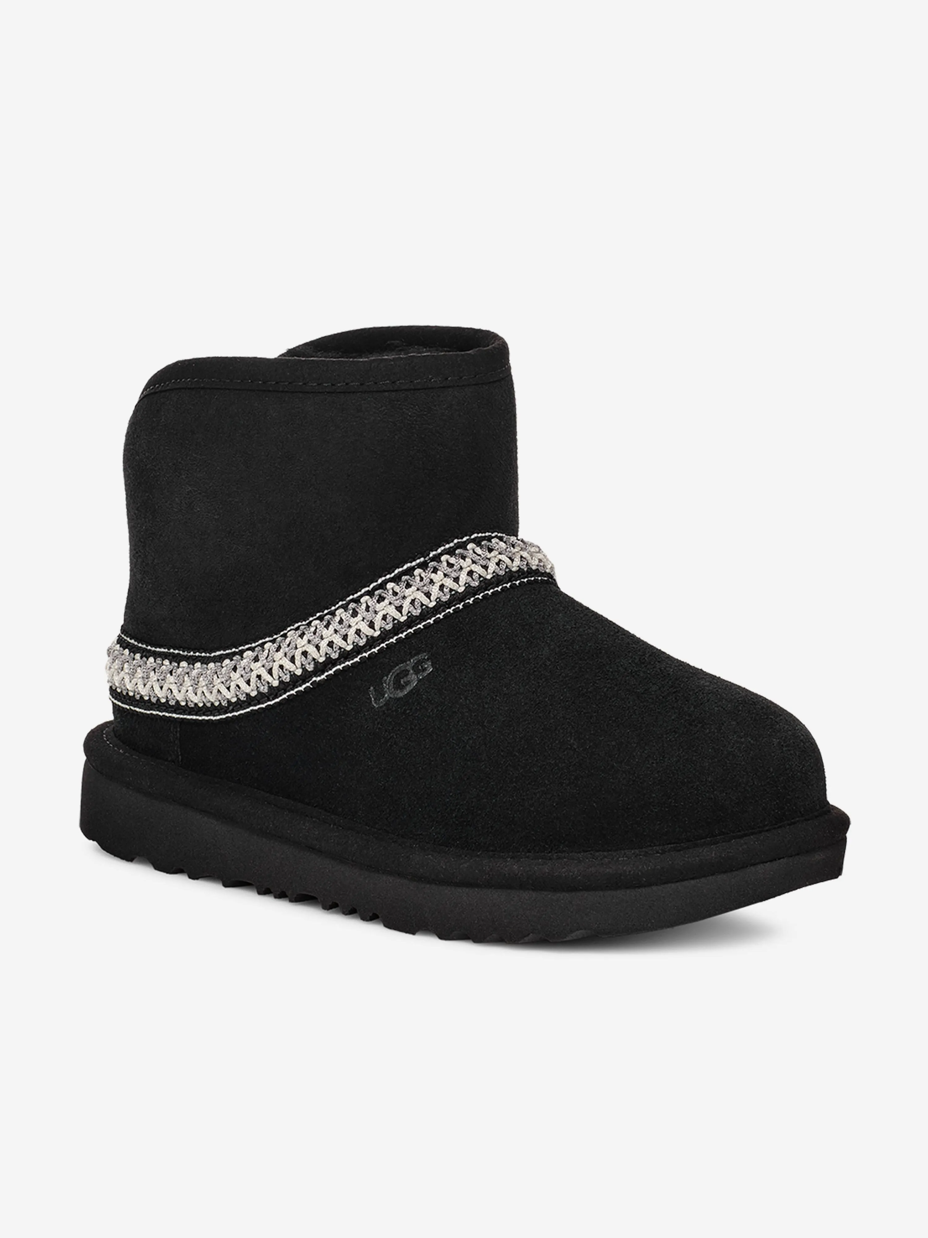 UGG Kids Classic Mini Crescent Boots in Black