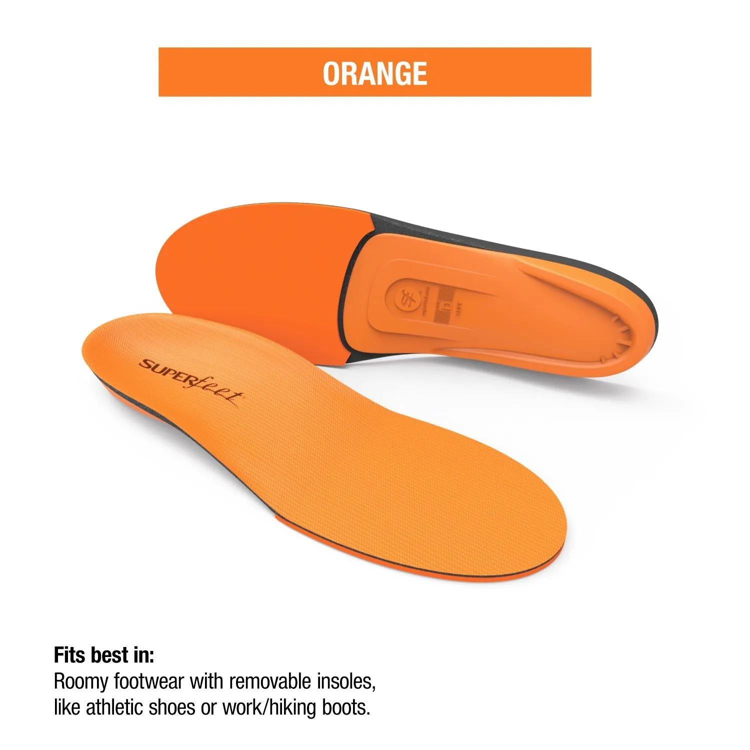 Unisex Superfeet All-Purpose High Impact Support Orange Insoles