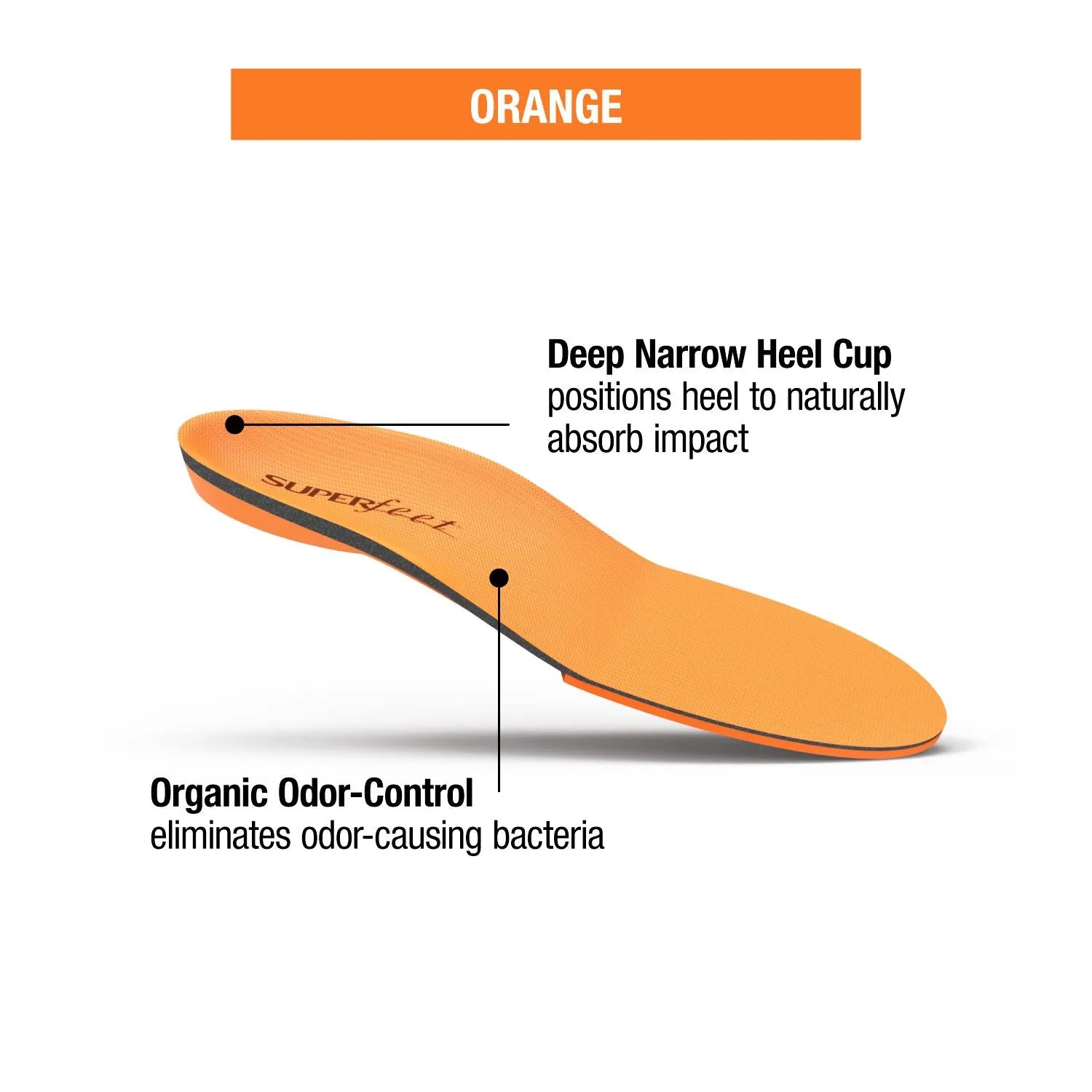 Unisex Superfeet All-Purpose High Impact Support Orange Insoles