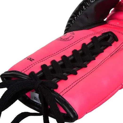 Venum Elite Boxing Gloves - with Laces-Neo pink