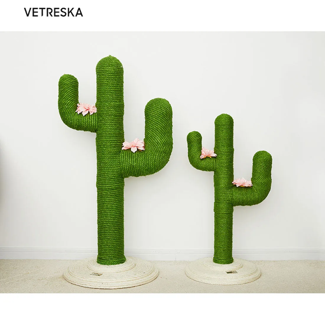 Vetreska Cat Kitten Oasis Cactus Scratcher Tree Cat Climbing Scratching Board Gym Small