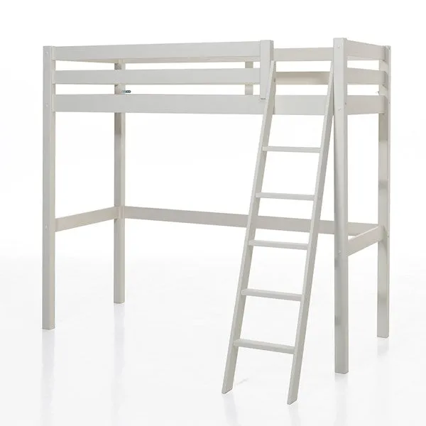 White Single High Sleeper with Slanted Ladder by Vipack Pino